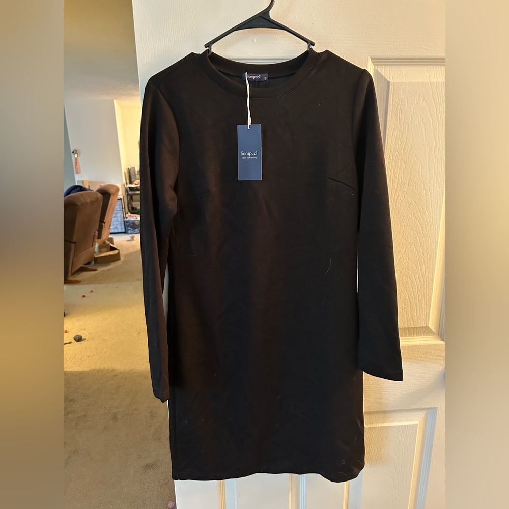 Sampeel Black Long Sleeve Dress